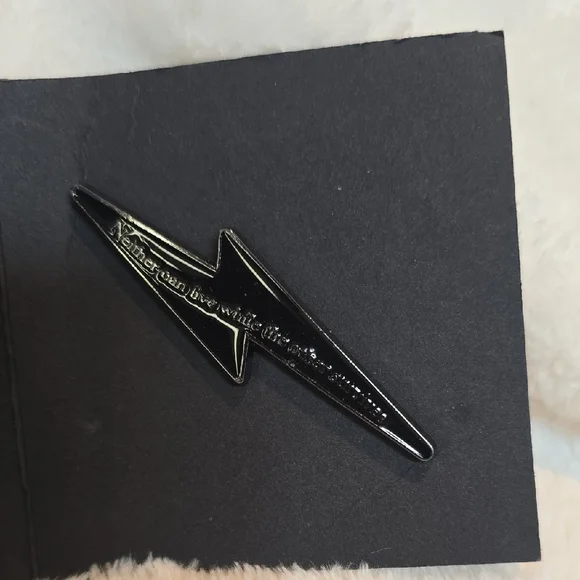 Warner Bros. Black Lightning Bolt Enamel Pin - Picture 2 of 5